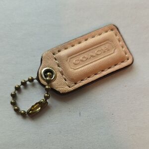 Coach Cream Leather Mini Keychain